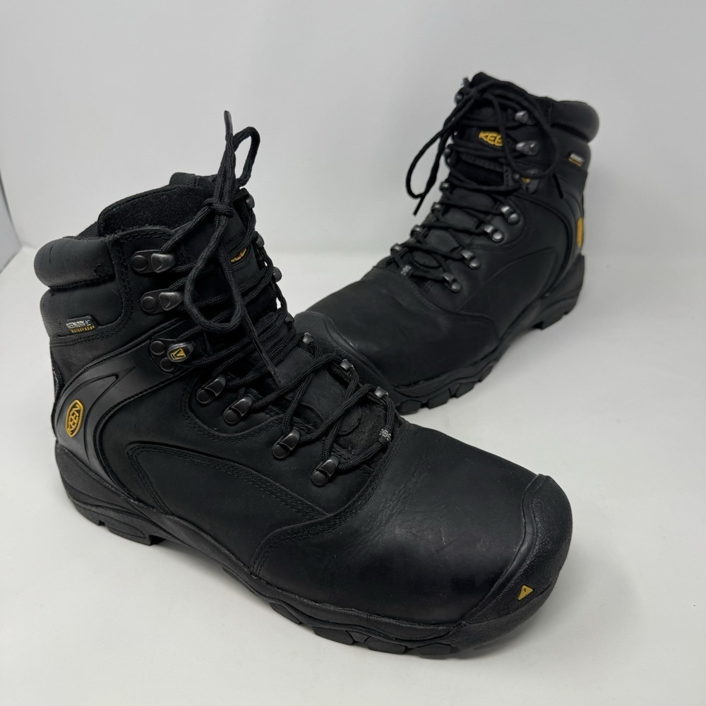 Keen Boots Louisville Steel Toe Work Black Leather Waterproof Men's Size 11 D